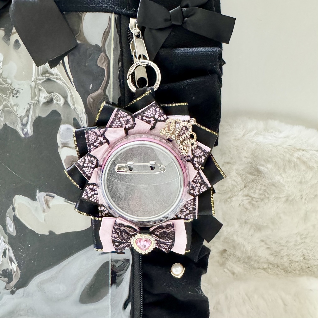 ロゼット 痛ロゼット ピンク レース 王冠 推し活グッズ