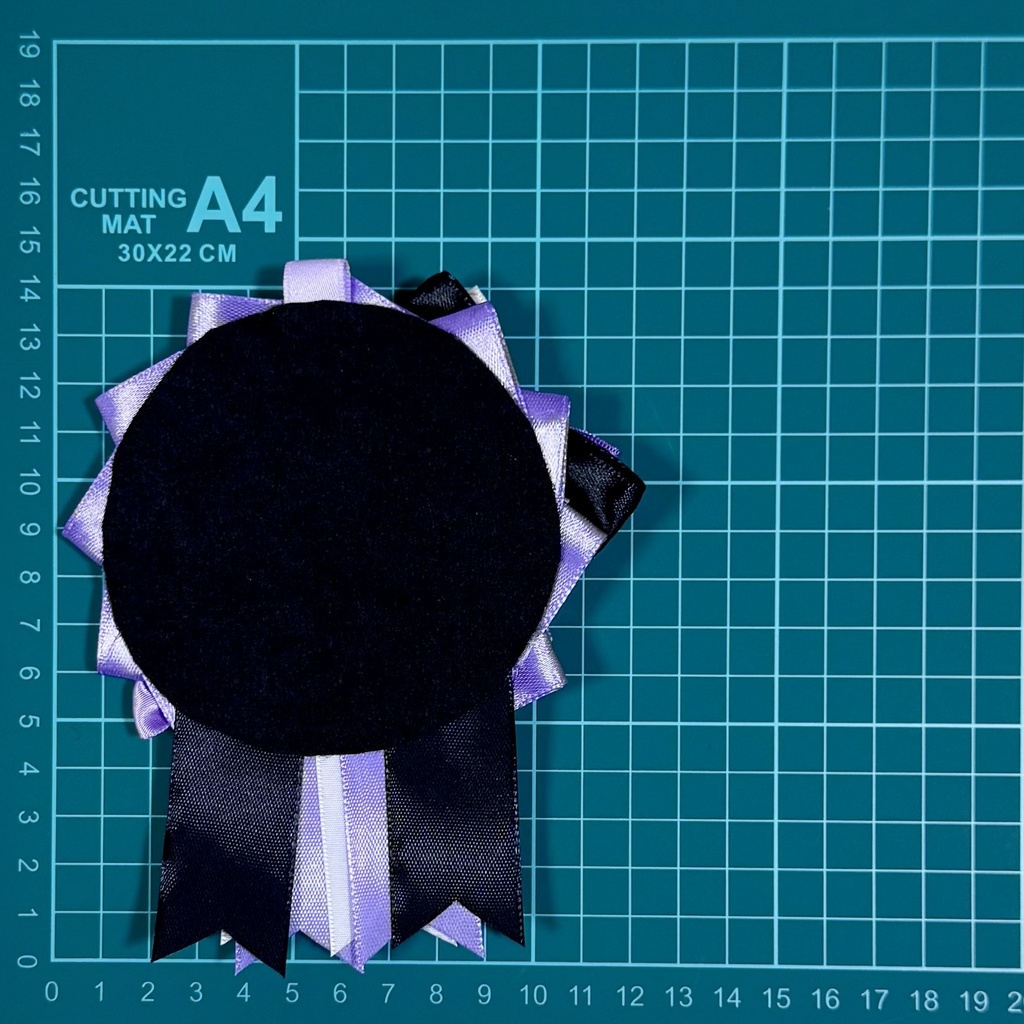 ロゼット 痛バッグ パープル ブラック リボン 推し活