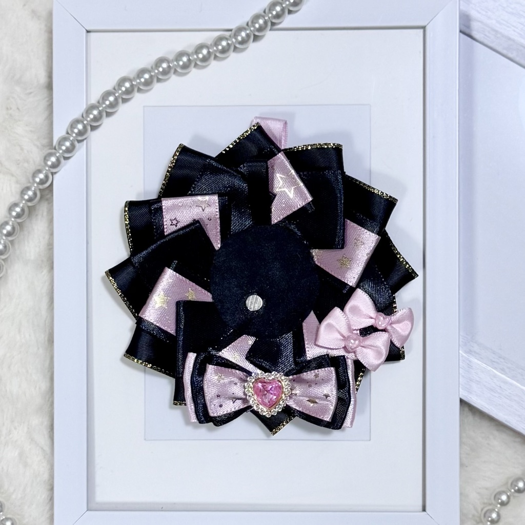 ロゼット 痛ロゼット ピンク ブラック 星柄 推し活