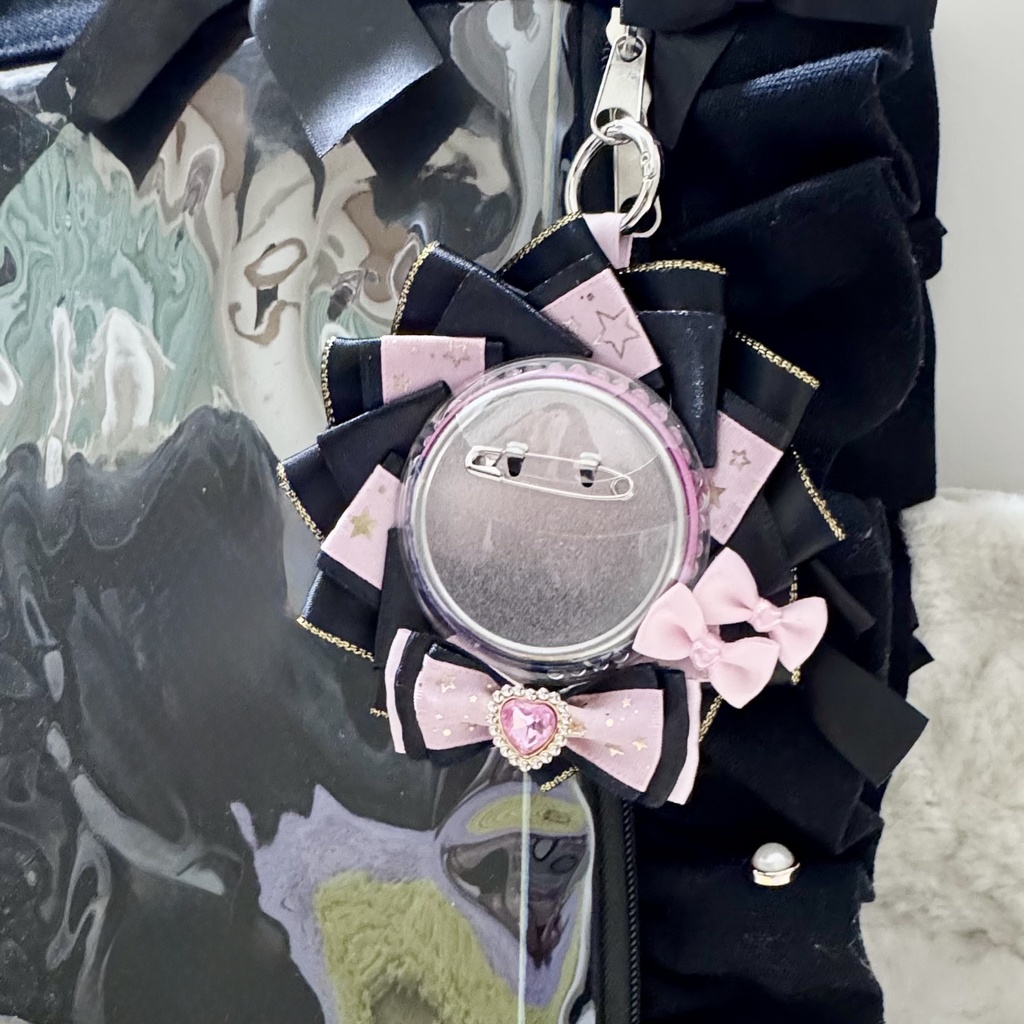 ロゼット 痛ロゼット ピンク ブラック 星柄 推し活