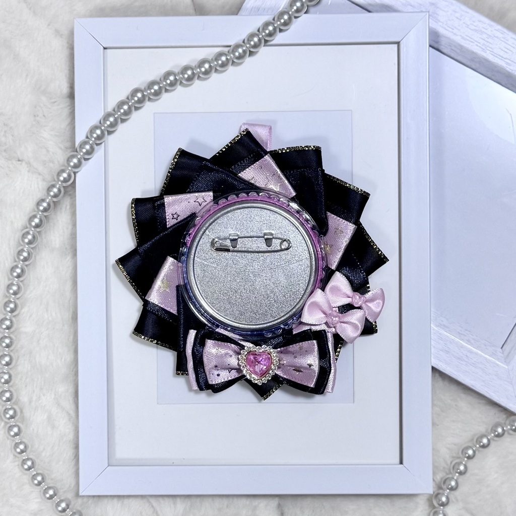 ロゼット 痛ロゼット ピンク ブラック 星柄 推し活