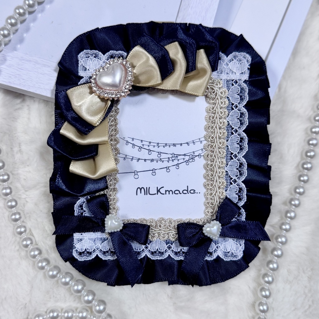 【大人向け】硬質ケース デコケース リボン ゴールド ブラック リボン 推し活