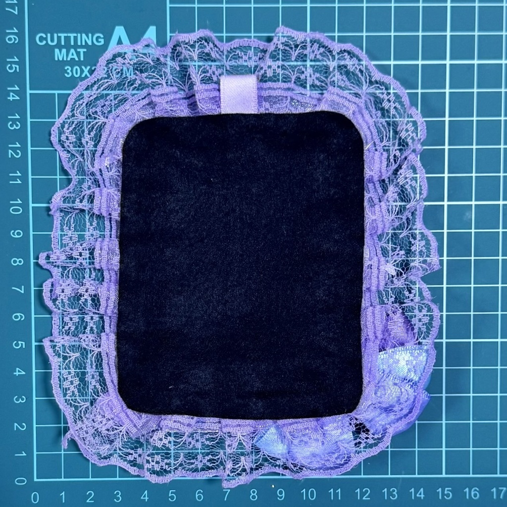 硬質ケース チェキ ケース パープル レース リボン 推し活