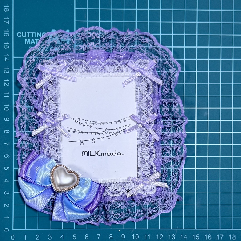 硬質ケース チェキ ケース パープル レース リボン 推し活