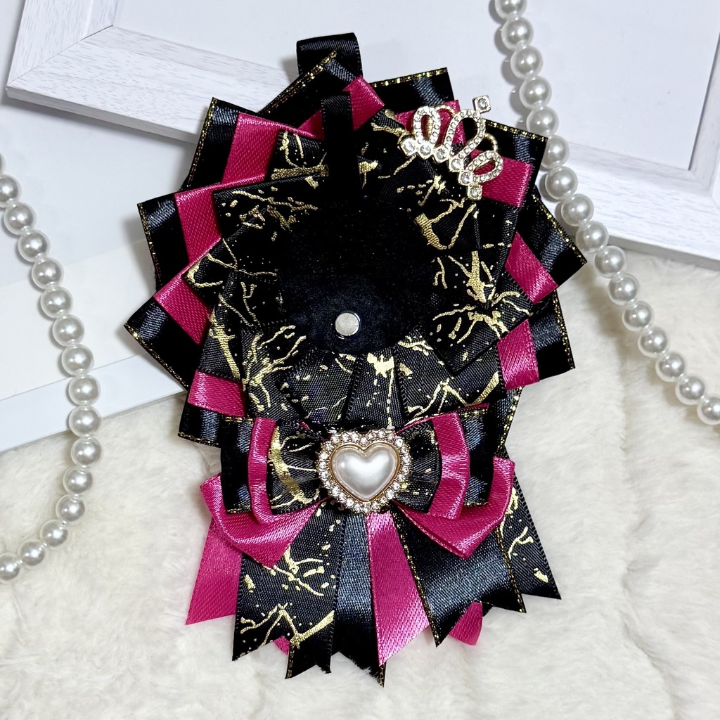 痛ロゼット ロゼット ピンク ブラック 王冠