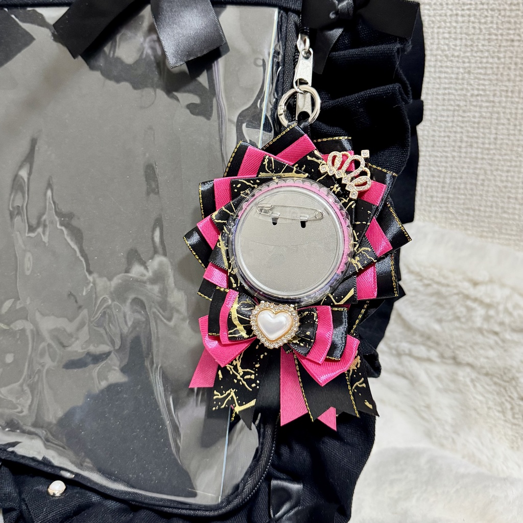 痛ロゼット ロゼット ピンク ブラック 王冠