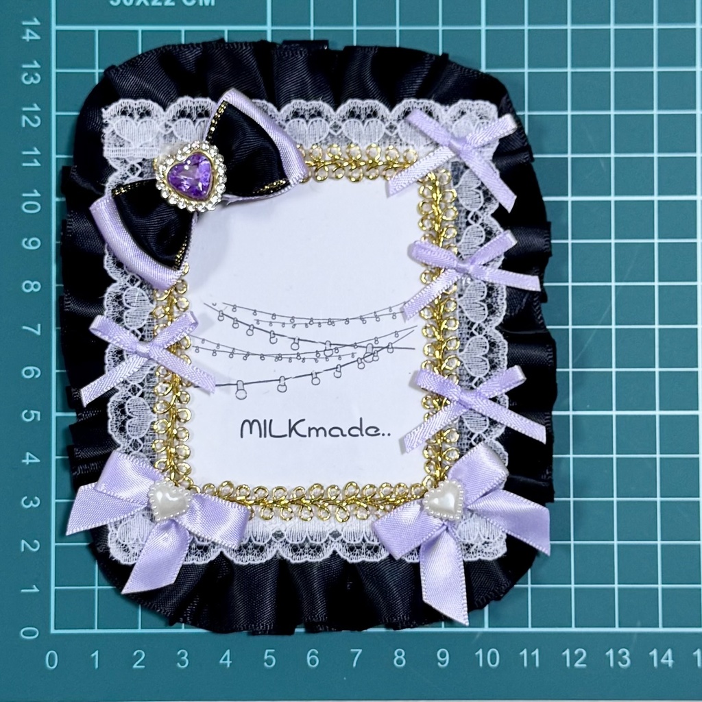 痛硬貨ケース 硬貨ケース パープル ブラック リボン 推し活