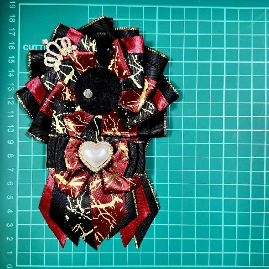 ロゼット 痛バッグ 赤 レッド ブラック 推し活 ゴシック