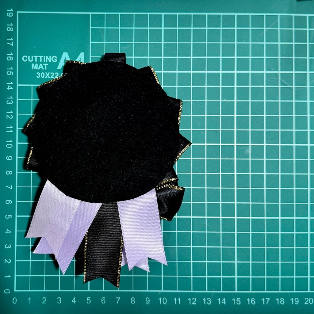 痛ロゼット 痛バッグ パープル ホログラム リボン 推し活