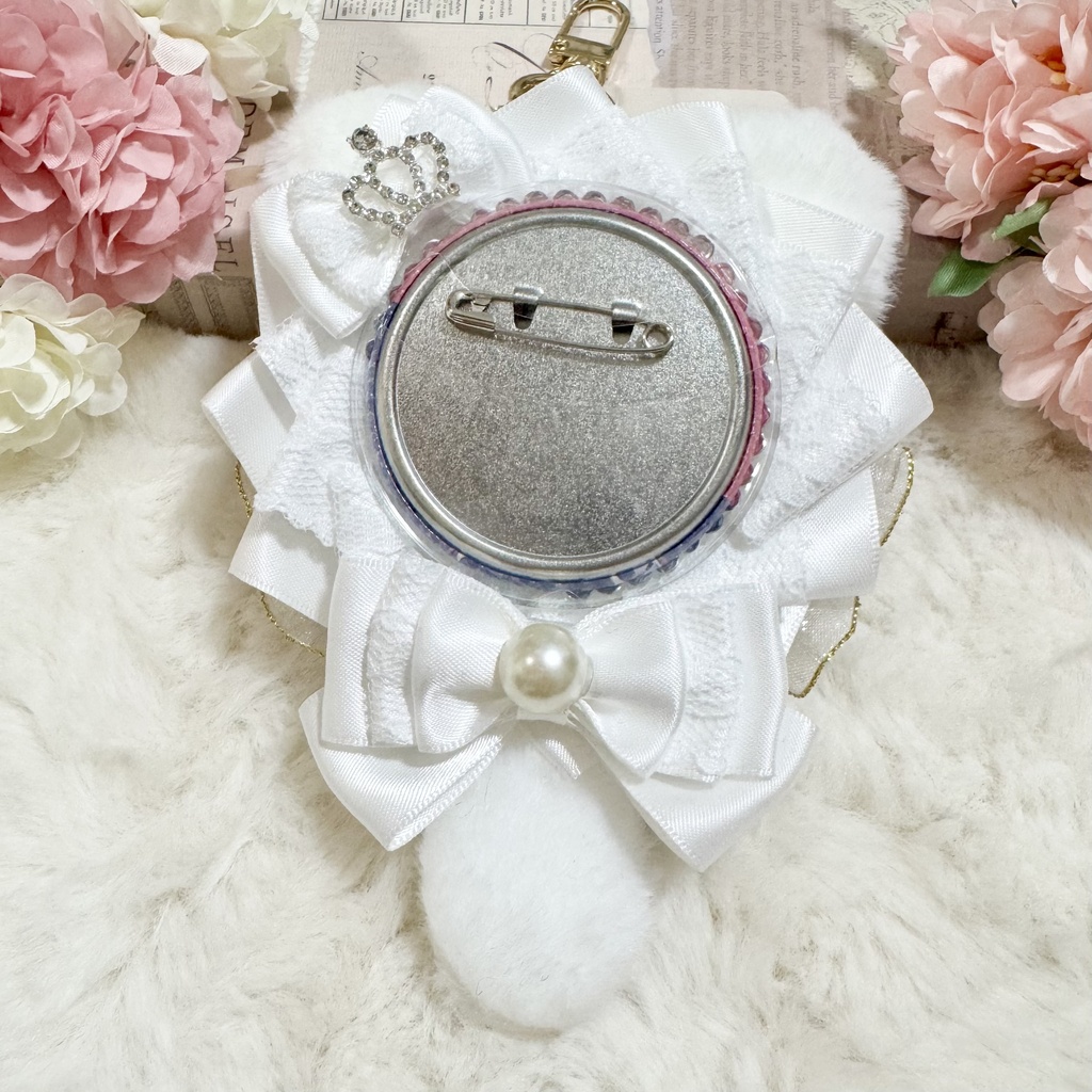 🐱猫猫シリーズ🐱ネコミミロゼット キーホルダー