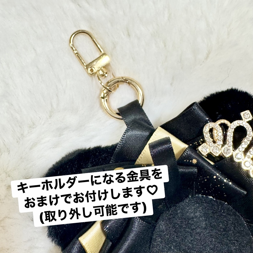 🐱猫猫シリーズ🐱ネコミミロゼット キーホルダー