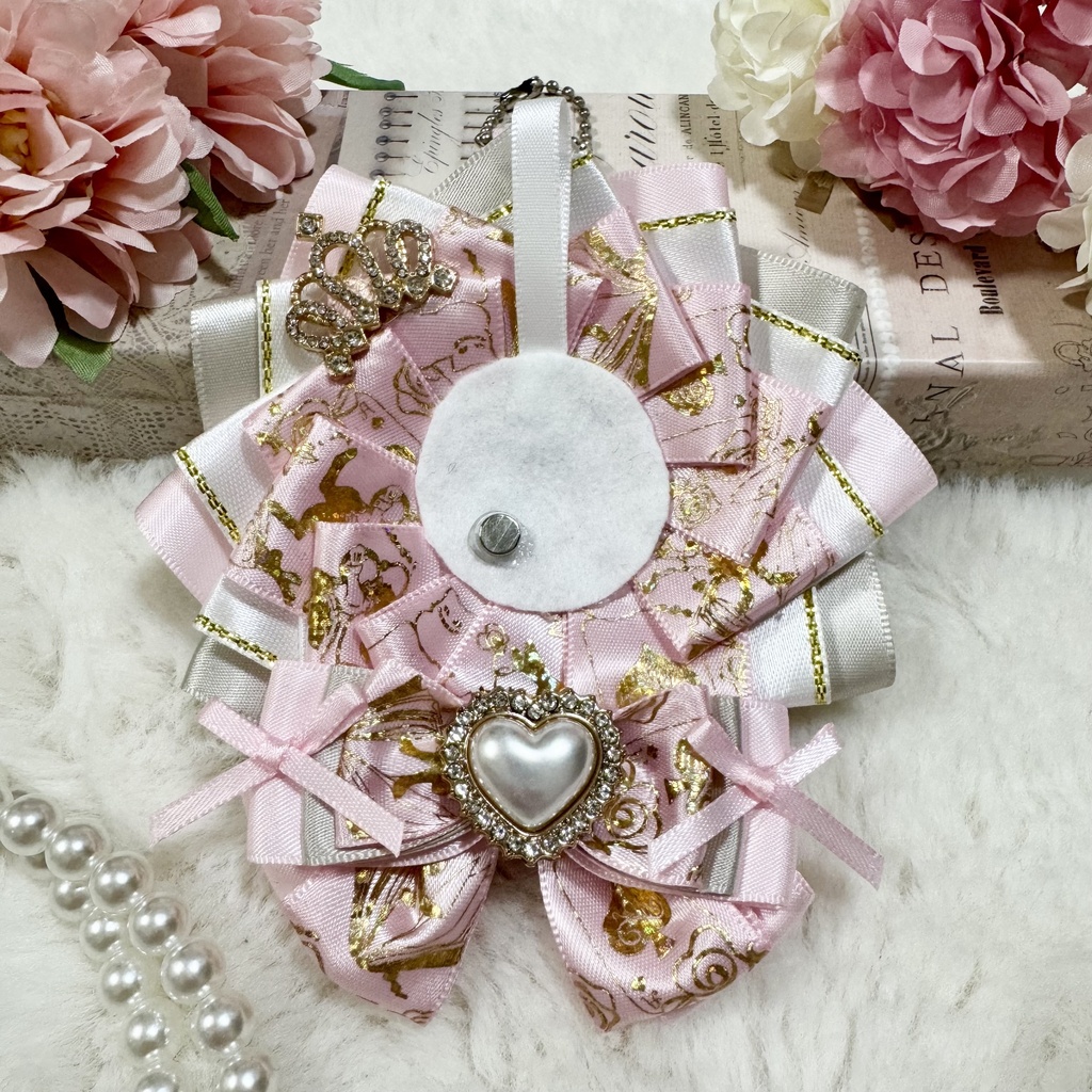 ♡春の推し活♡ロゼット レースデコ キーホルダー
