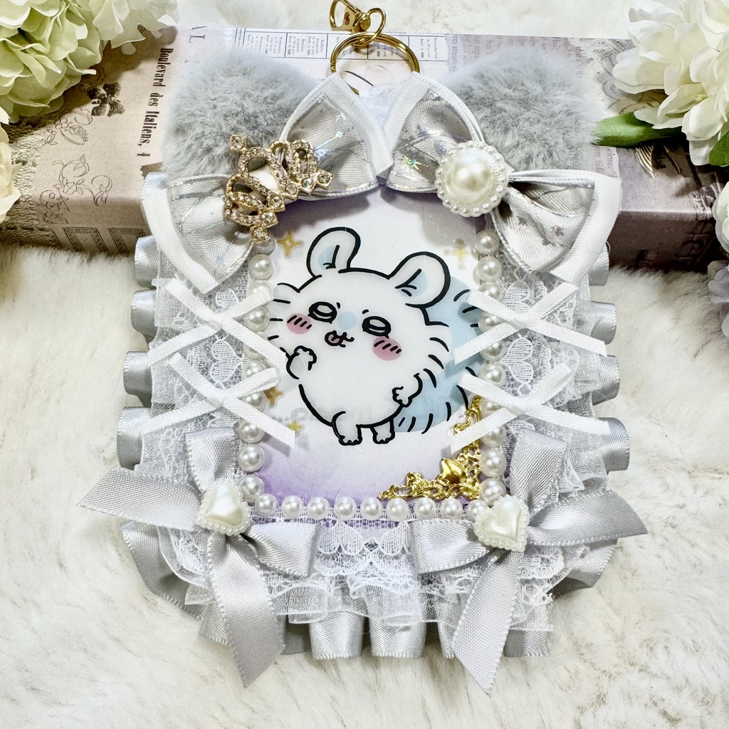🐱猫猫シリーズ🐱ネコミミ レースデコ キーホルダー