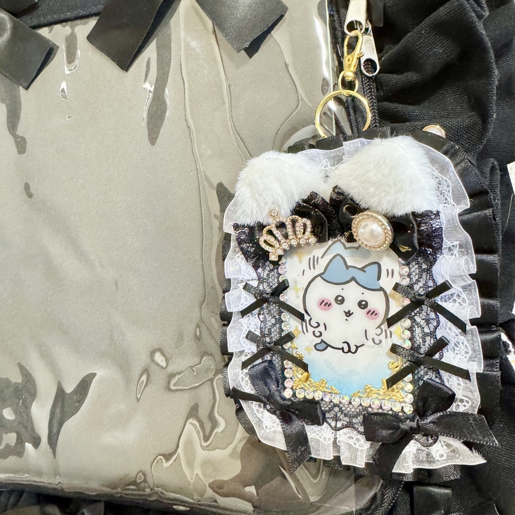 🐱猫猫シリーズ🐱ネコミミ レースデコ キーホルダー
