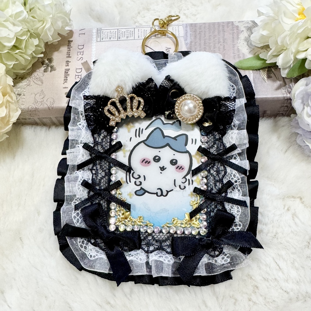 🐱猫猫シリーズ🐱ネコミミ レースデコ キーホルダー
