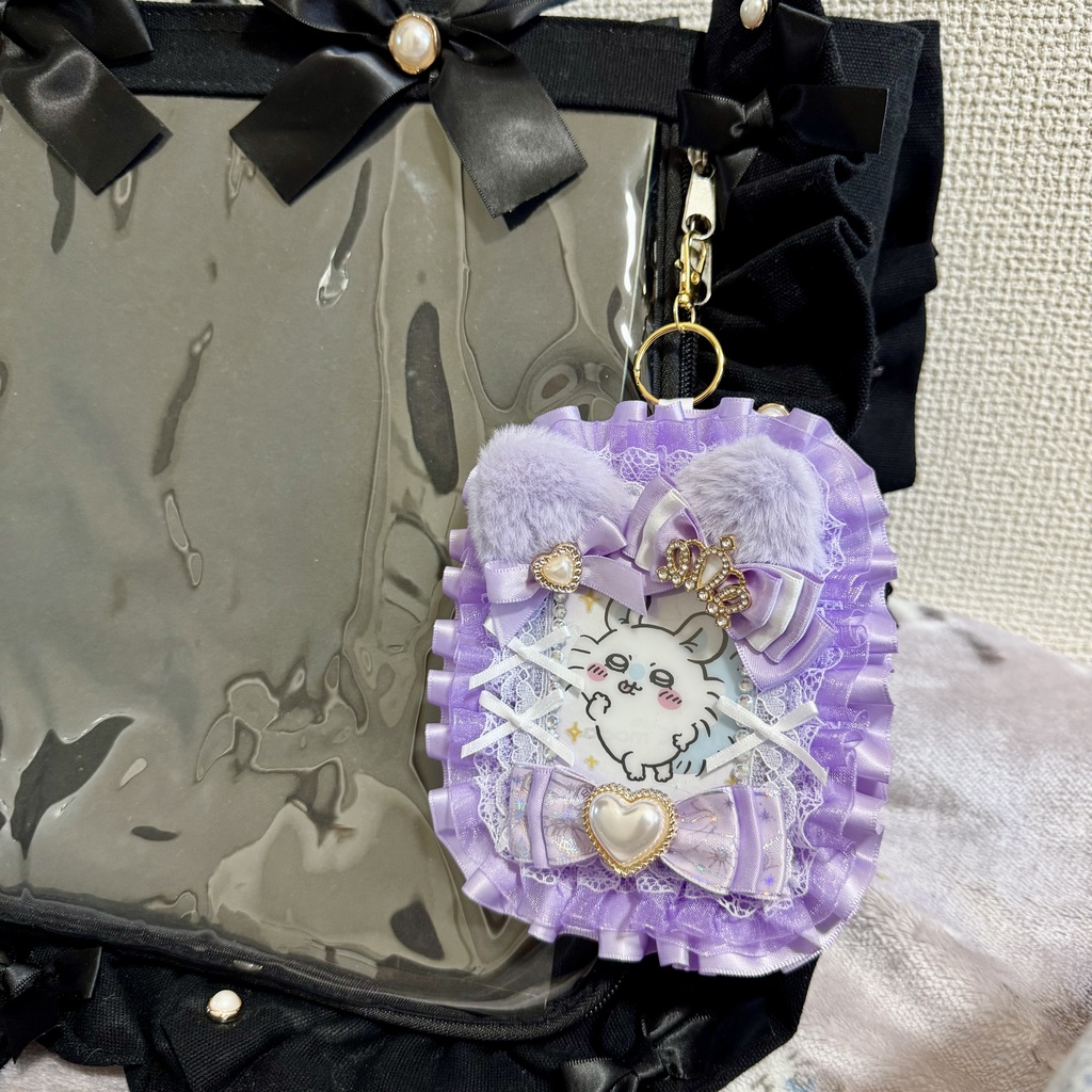 🐱猫猫シリーズ🐱ネコミミ レースデコ キーホルダー