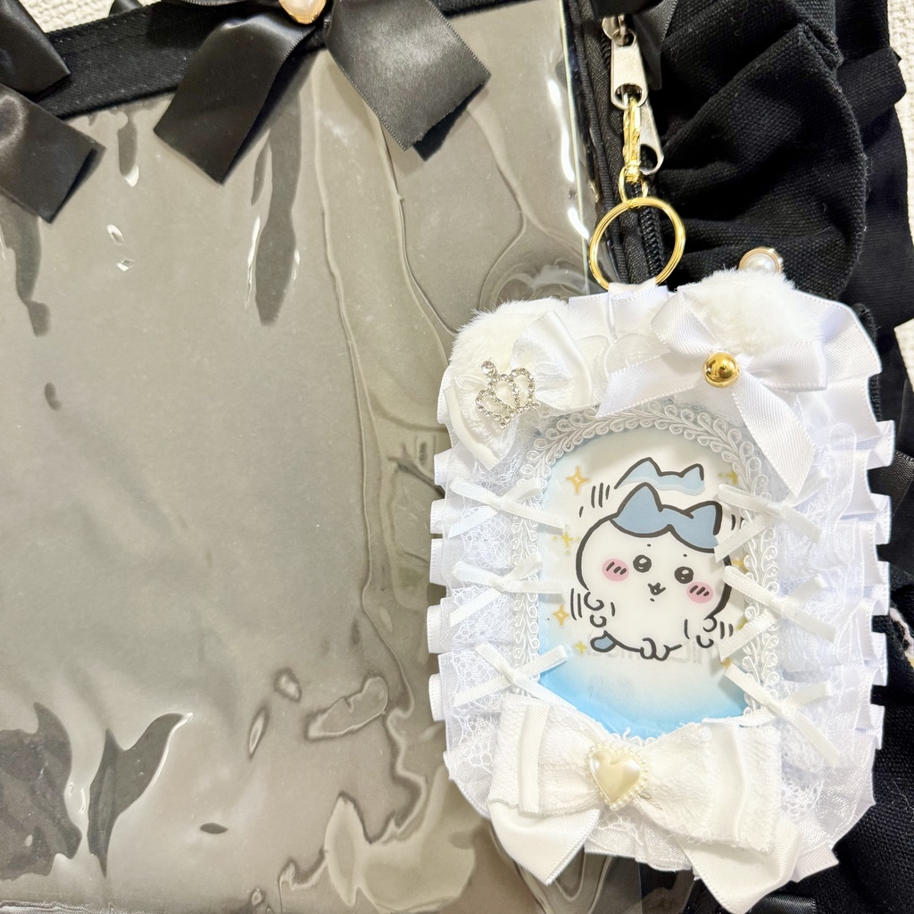 🐱猫猫シリーズ🐱ネコミミ レースデコ キーホルダー