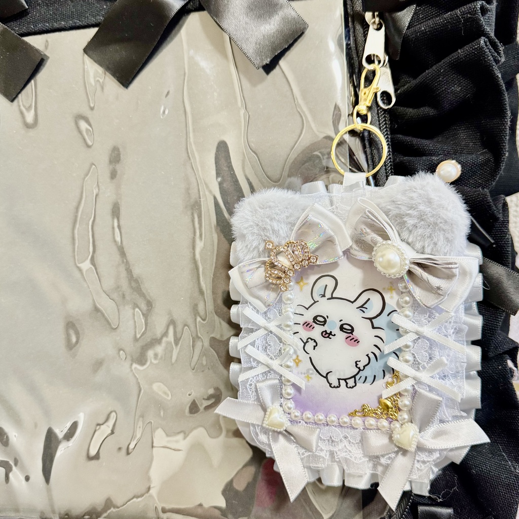 🐱猫猫シリーズ🐱ネコミミ レースデコ キーホルダー