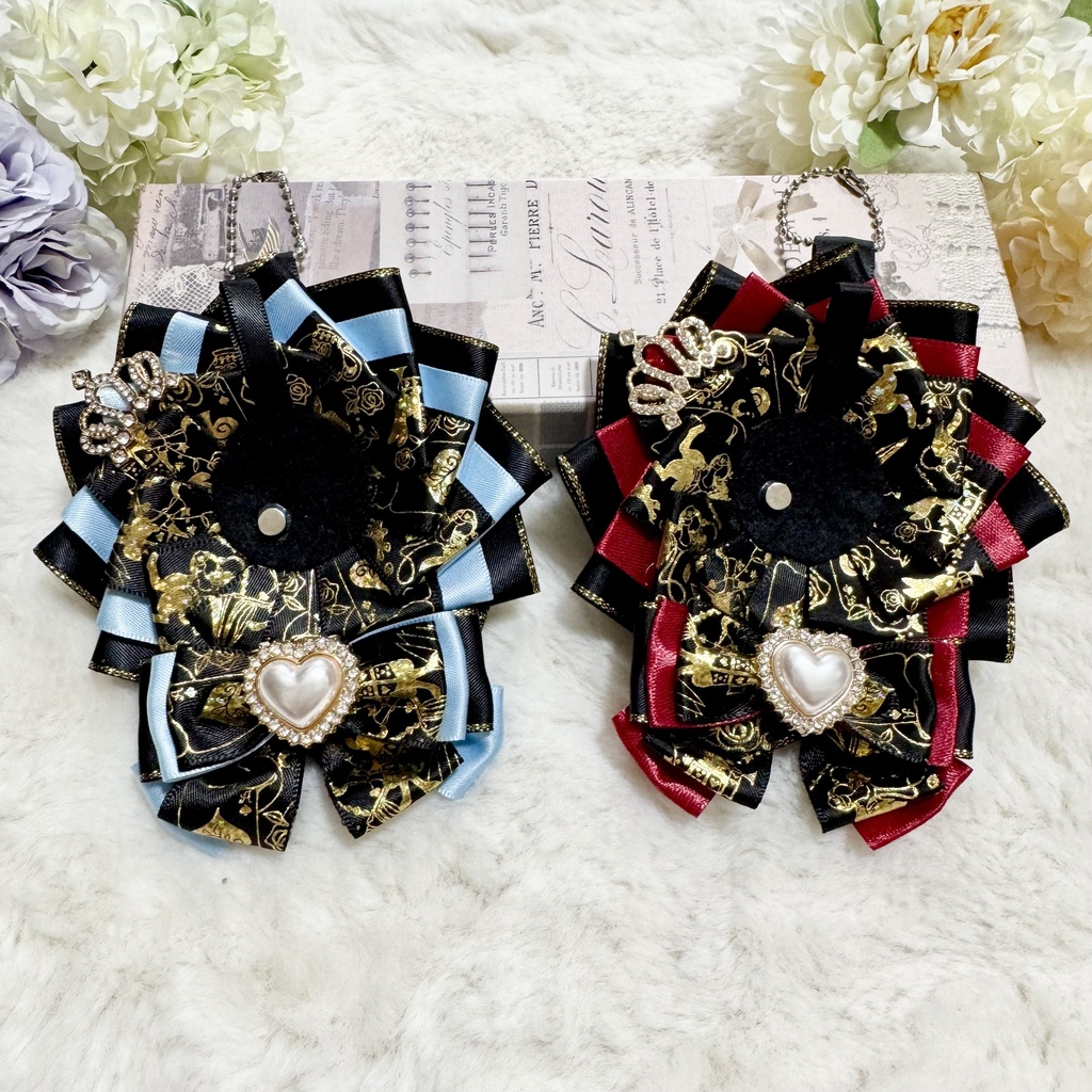 👑ゴージャス👑 痛ロゼット 缶バッジ用 ロゼット 赤 ブルー