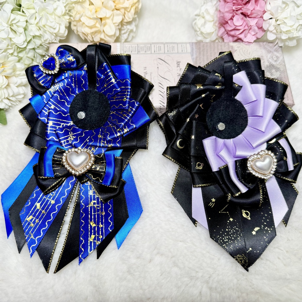 【57mm缶バッジ対応】夜空シリーズ ロゼット 痛ロゼット 推し活 痛バッグ ブルー ラベンダー