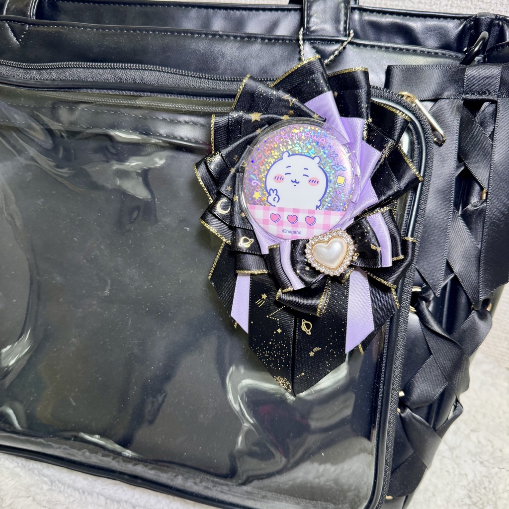【57mm缶バッジ対応】夜空シリーズ ロゼット 痛ロゼット 推し活 痛バッグ ブルー ラベンダー