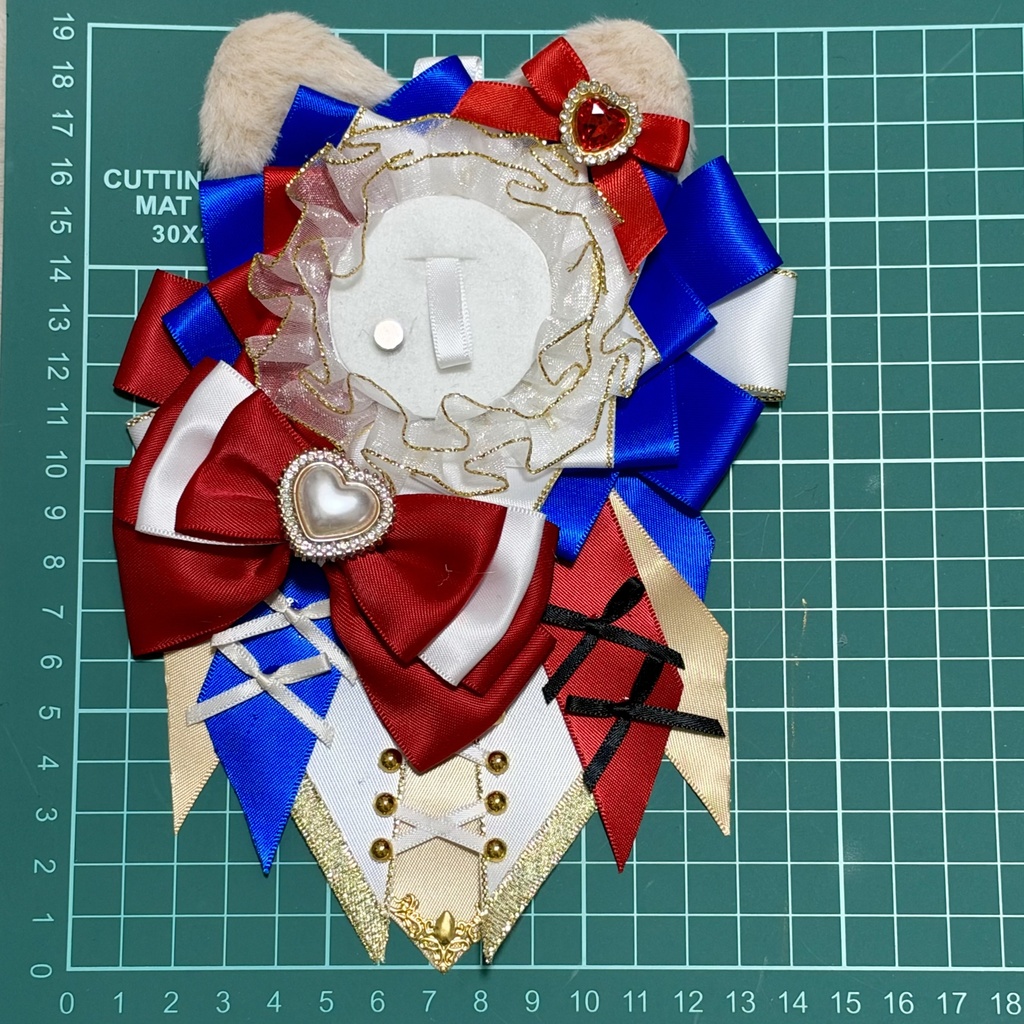 赤×青×ゴールド♡ 痛ロゼット 缶バッジロゼット