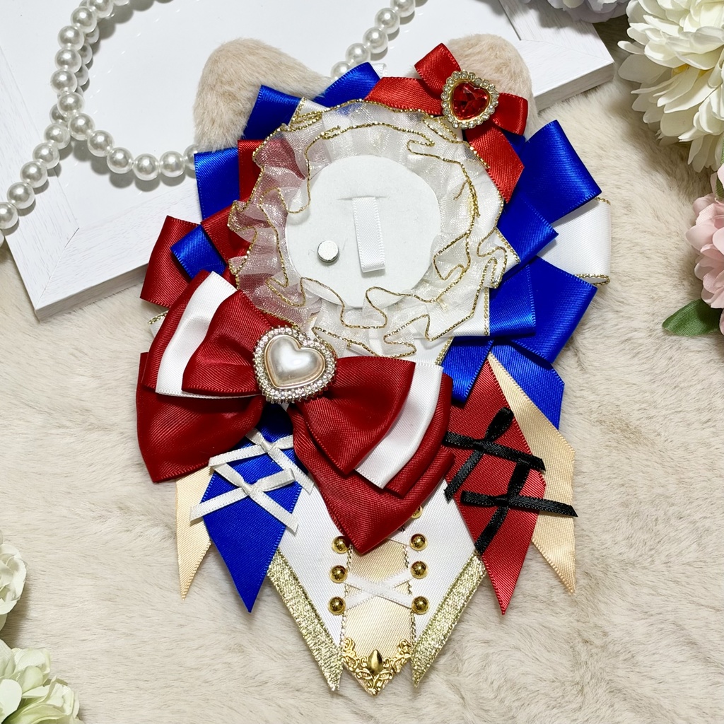赤×青×ゴールド♡ 痛ロゼット 缶バッジロゼット