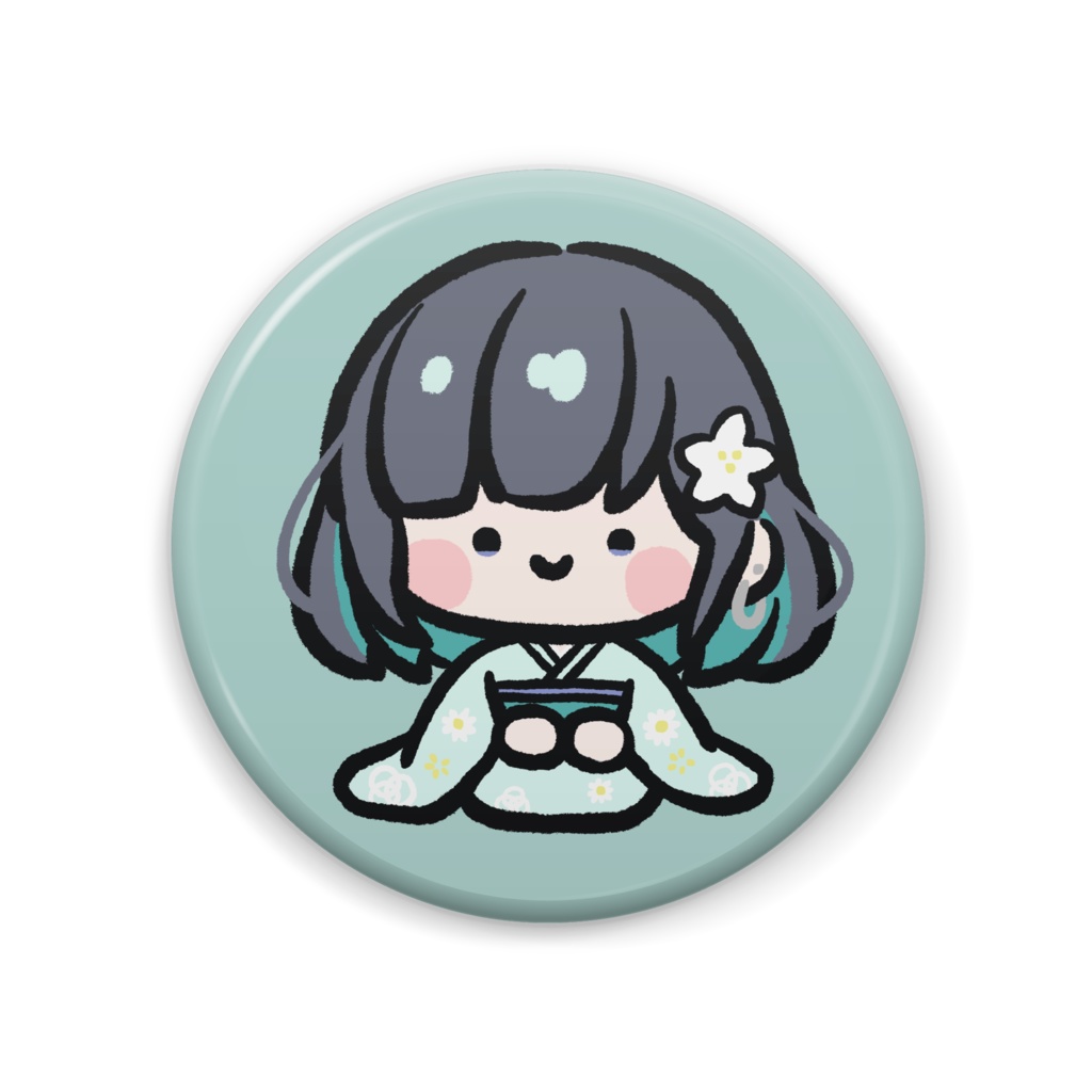 お正月ゆきうさぎちゃん缶バッジ