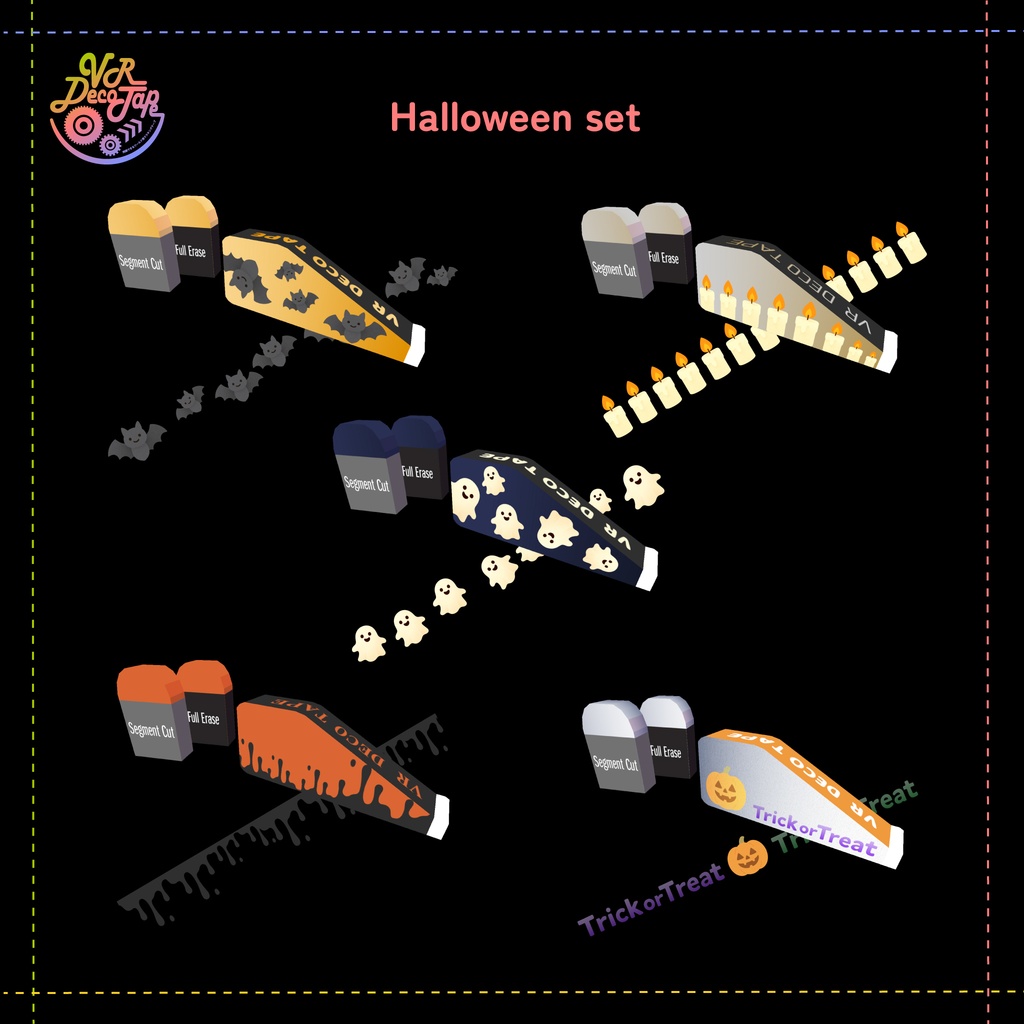 VR DecoTape|同期できるワールド用マスキングテープ(消しゴム付き・30柄セット)