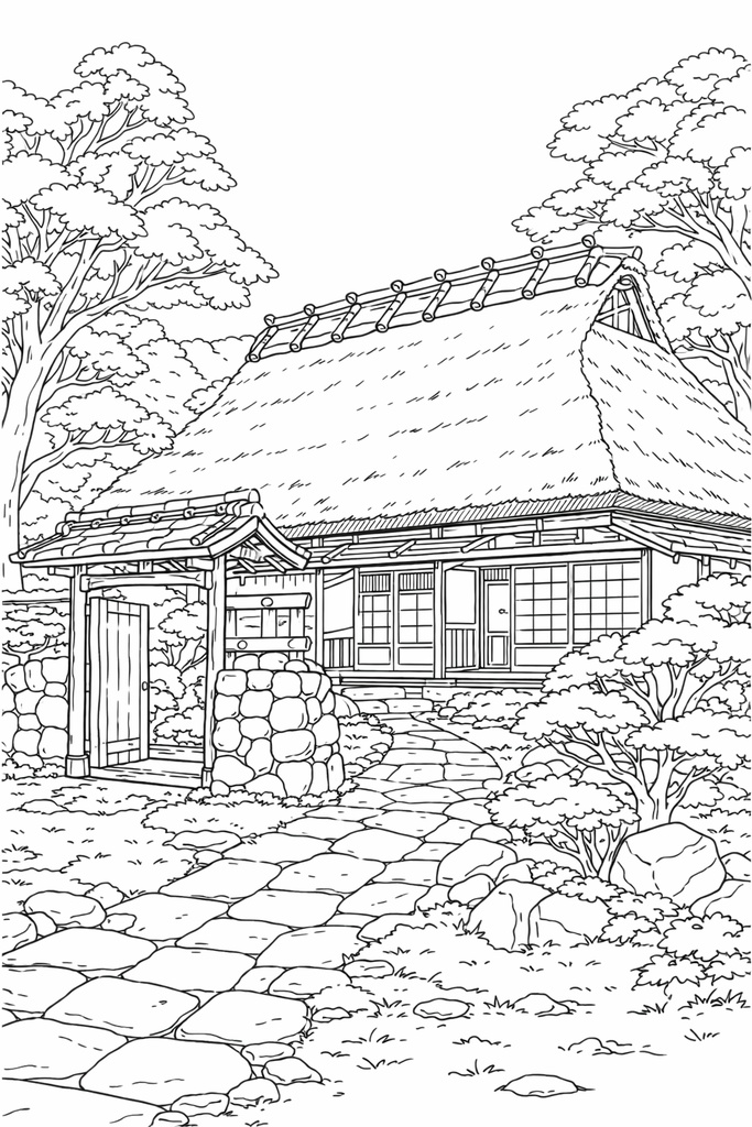 茅葺き屋根の古民家