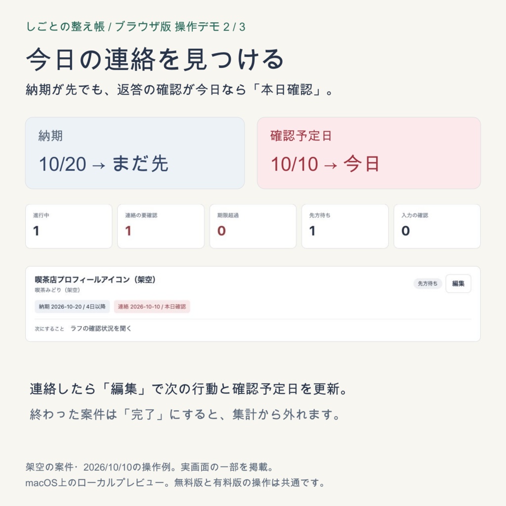 【無料体験版あり】イラスト依頼の返信待ち・納期管理表|Excel+ブラウザ・β版