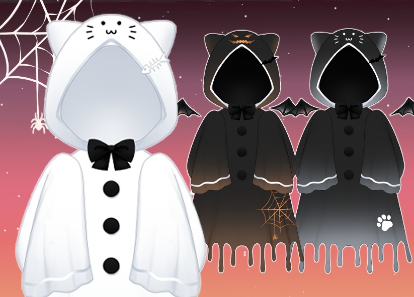 【汎用アイテム】おばけポンチョ【サイズ調整可】