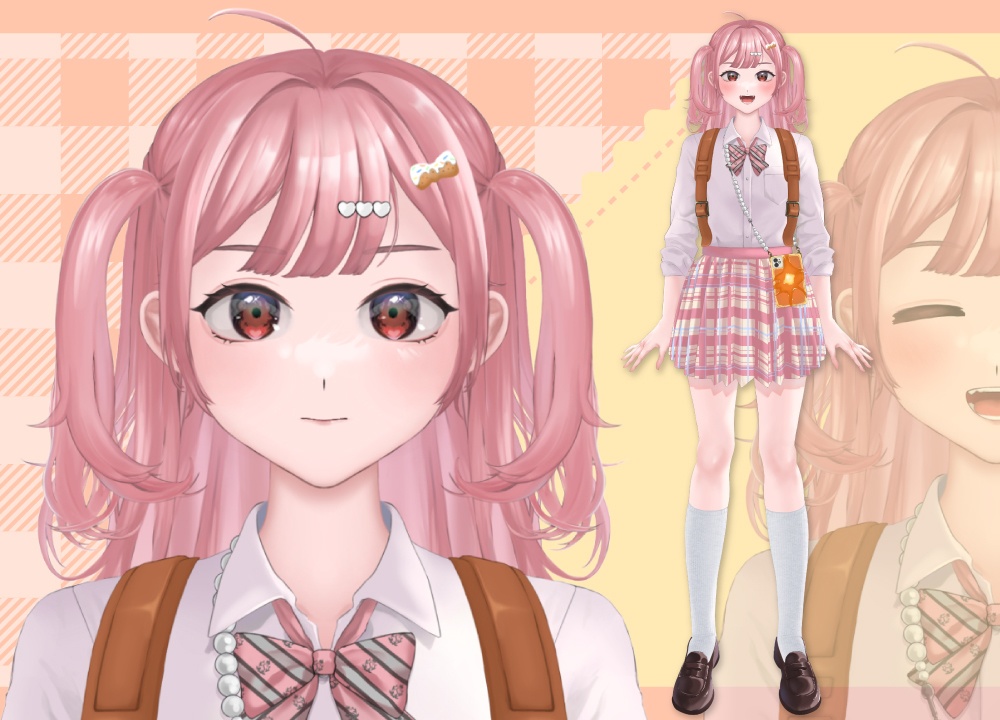 【汎用】ピンク髪女子高生