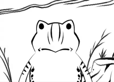 【汎用】鳥獣戯画風カエル