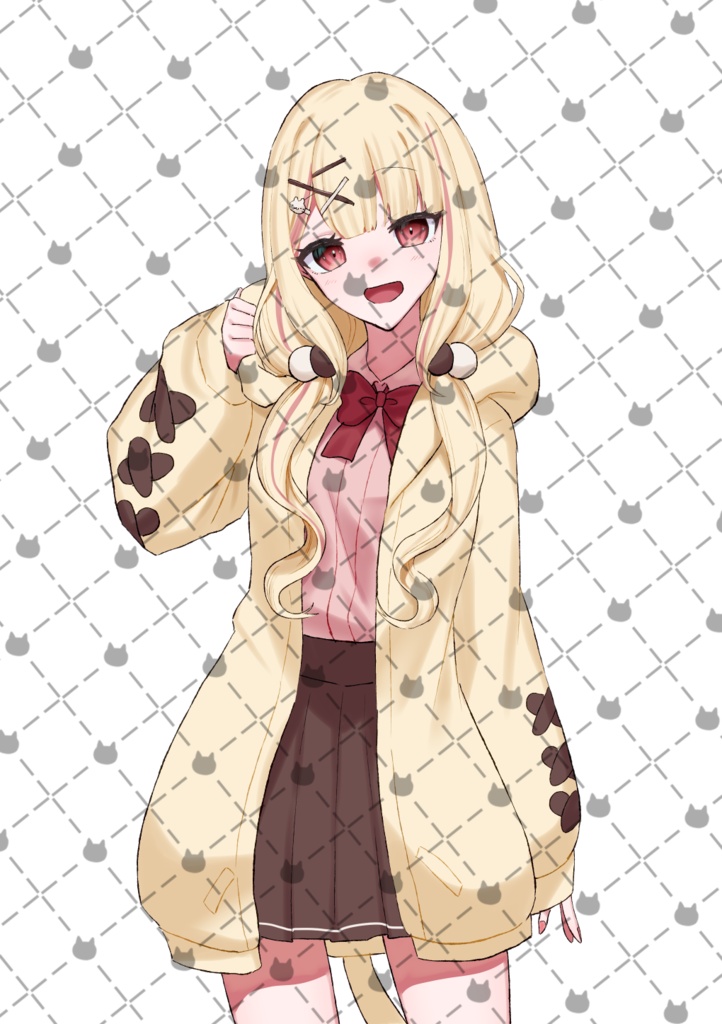 【汎用モデル】ケモミミパーカー女子