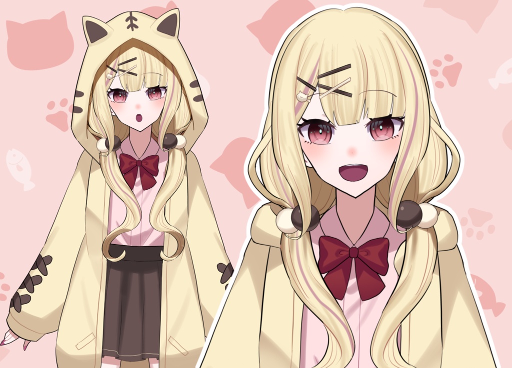 【汎用モデル】ケモミミパーカー女子