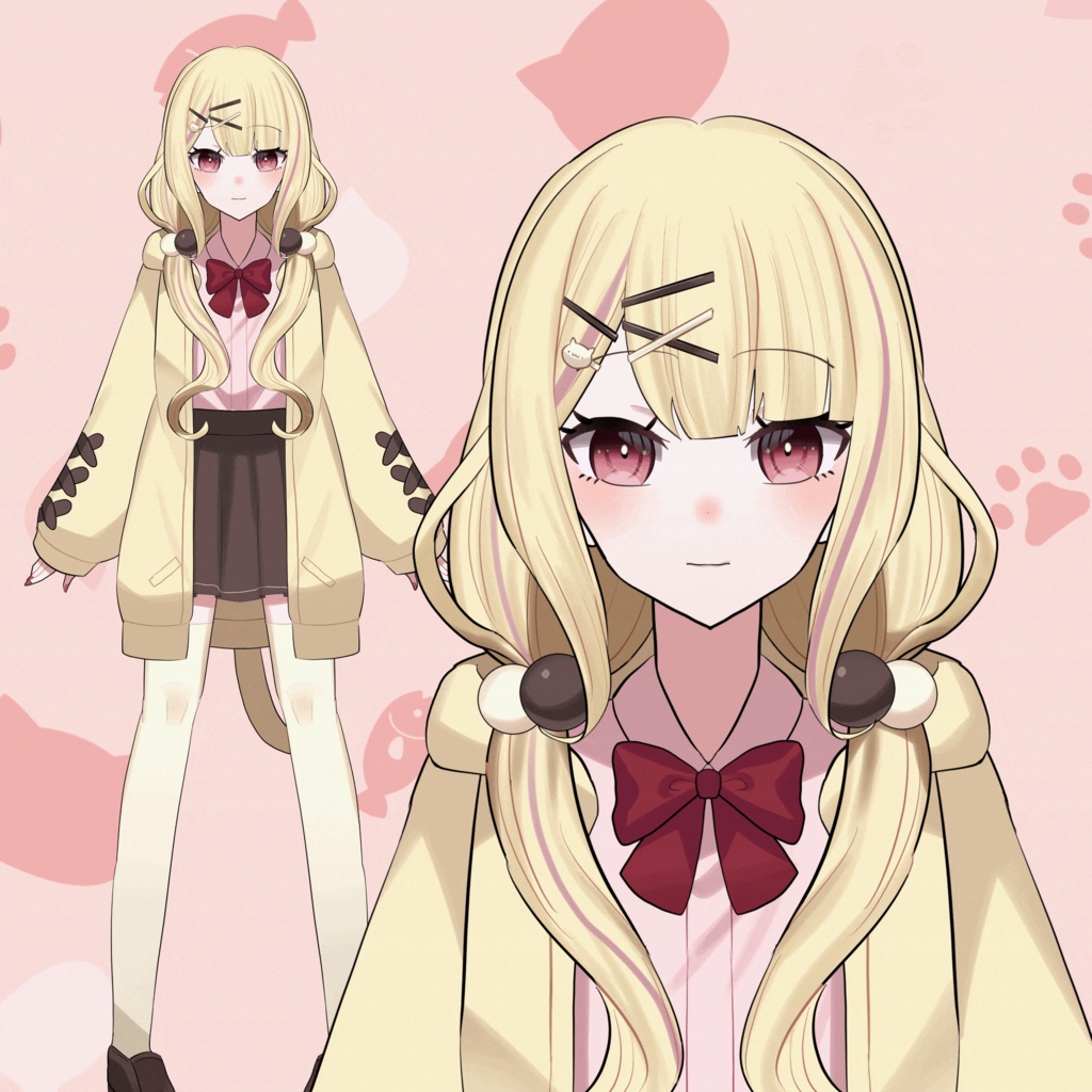 【汎用モデル】ケモミミパーカー女子