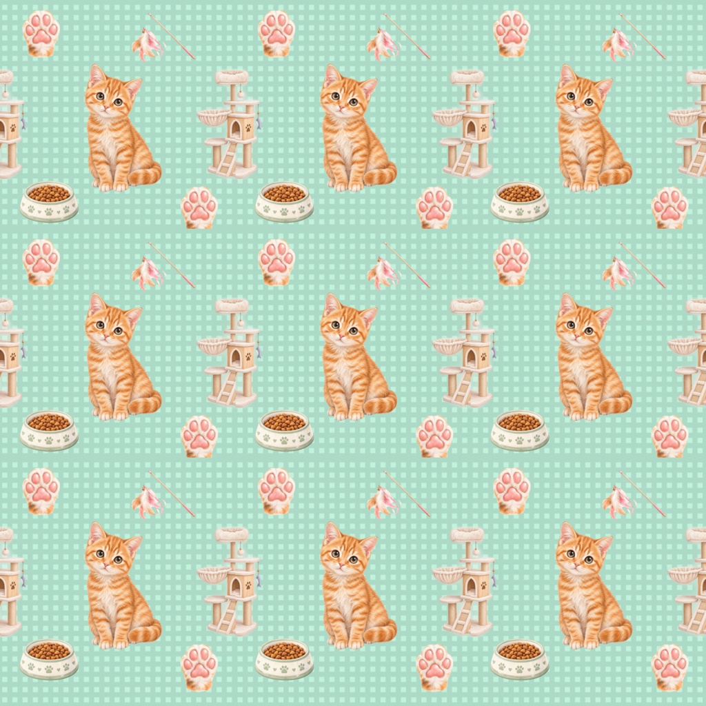 猫と暮らすシーン｜Cat Life デジタルペーパー 4枚セット