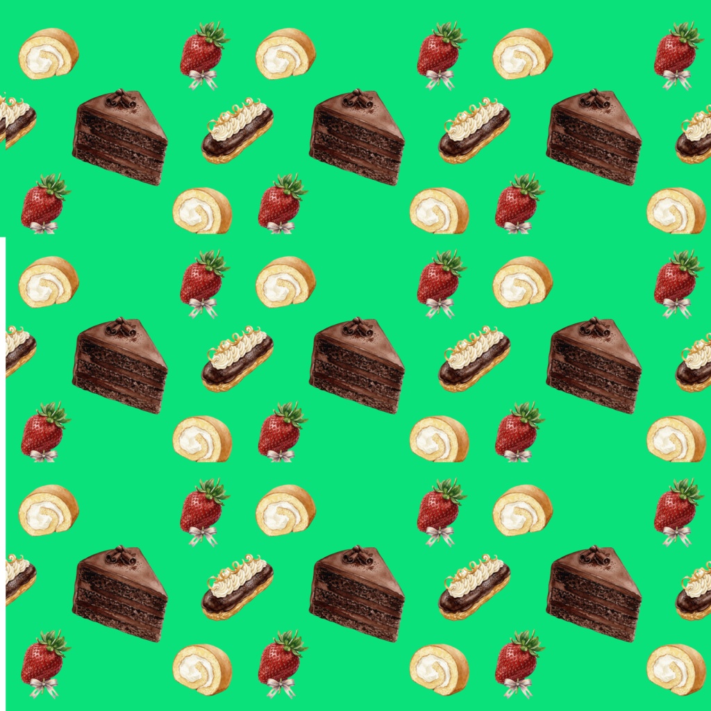 カラフルスイーツの時間 /Colorful Dessert Scenes デジタルペーパー4枚セット