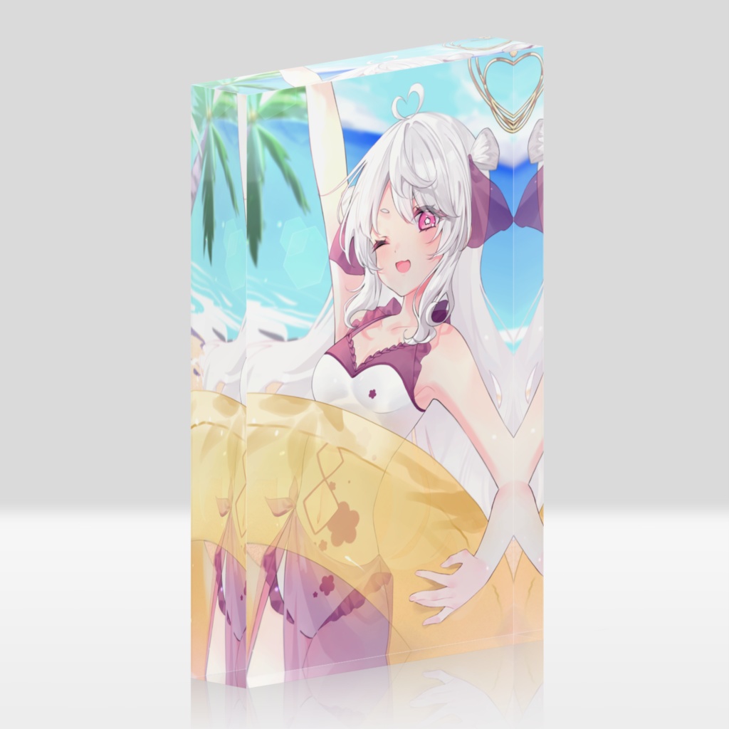 朝稲まい アクリルブロック 海