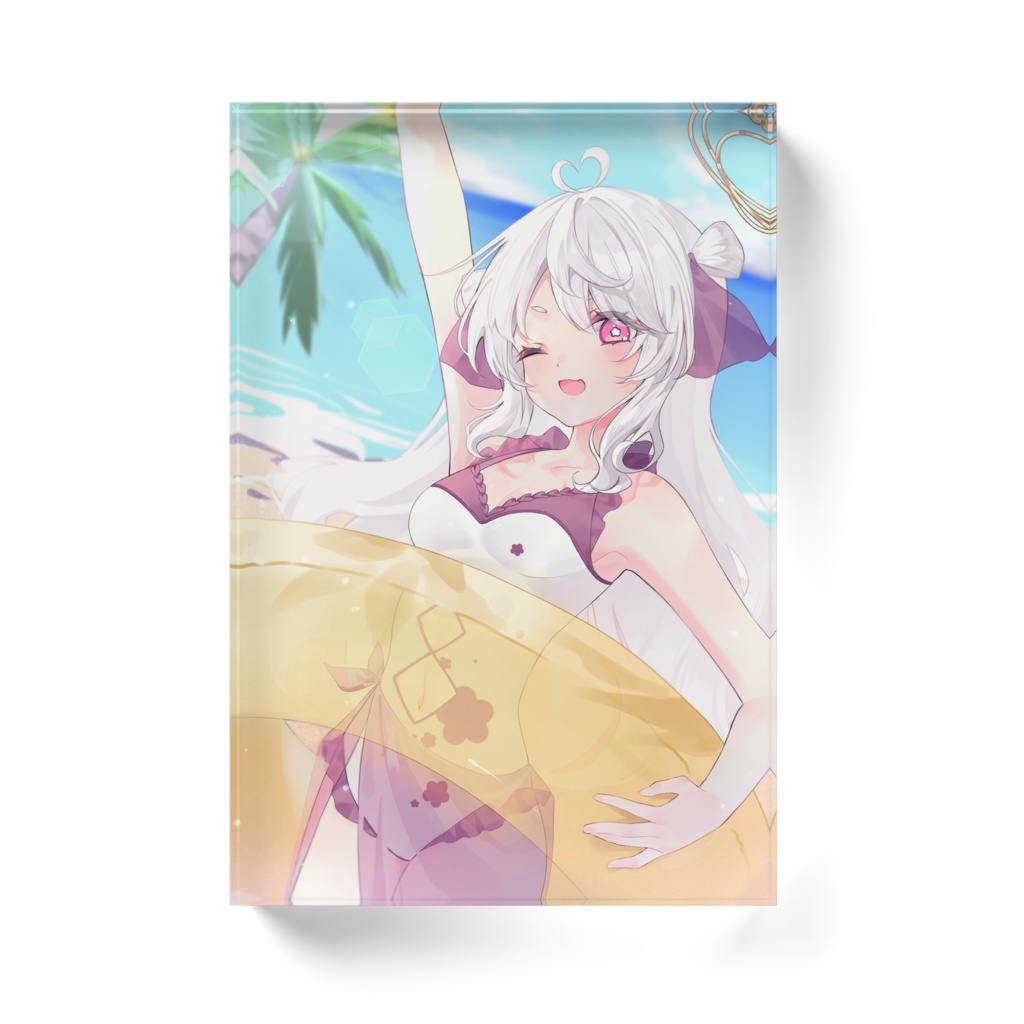 朝稲まい アクリルブロック 海