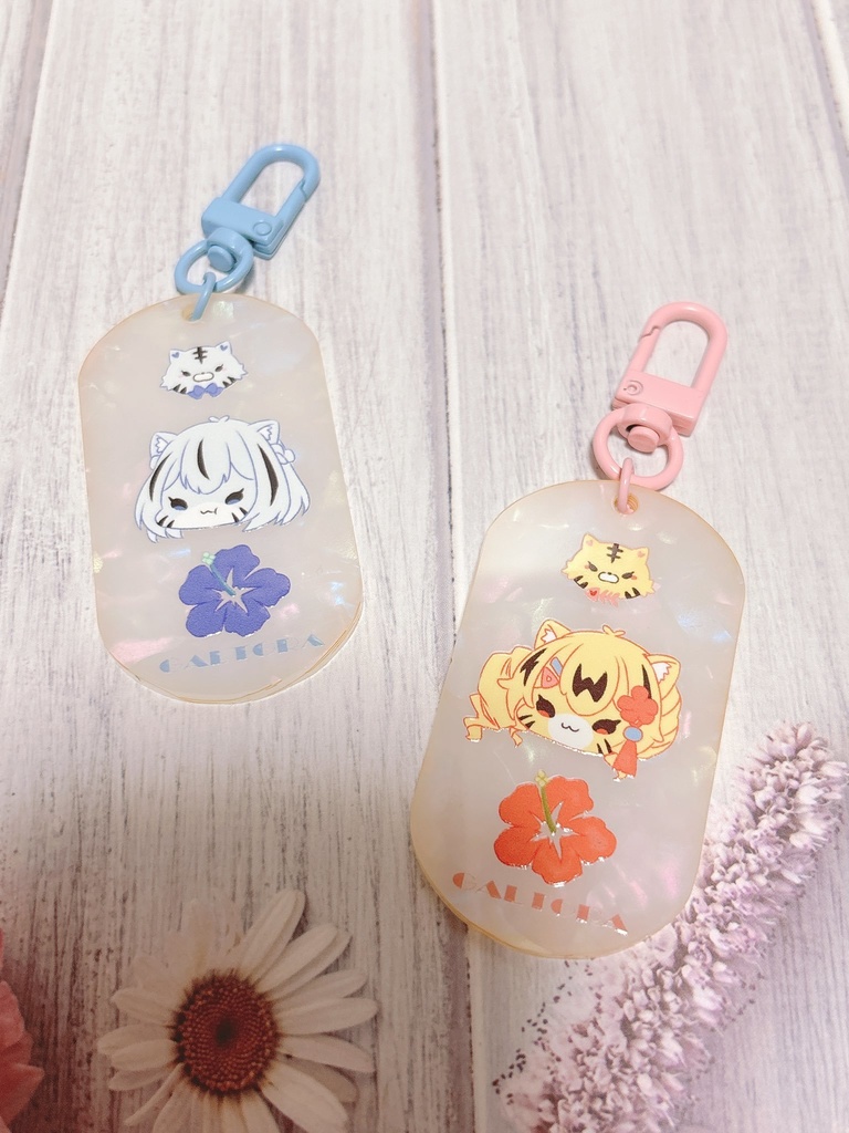 コロコロメッシュ刺繡ポーチ(アクリルキーホルダーセット)