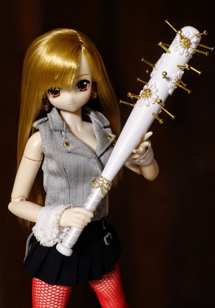 12cm・大人のフローラル釘バット・ホワイト