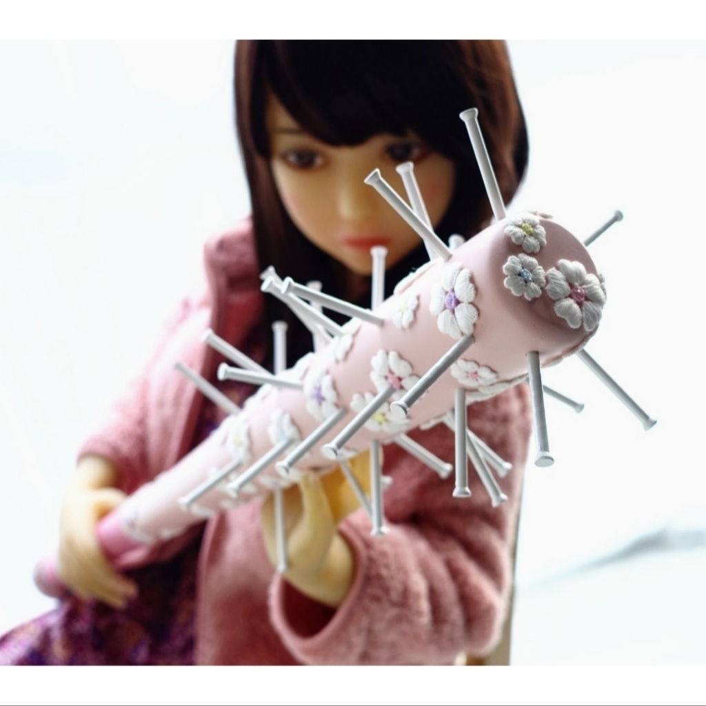 65cm・フローラル釘バット・ピンク