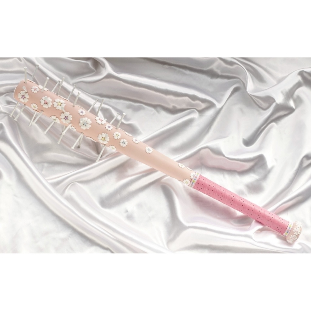 65cm・フローラル釘バット・ピンク