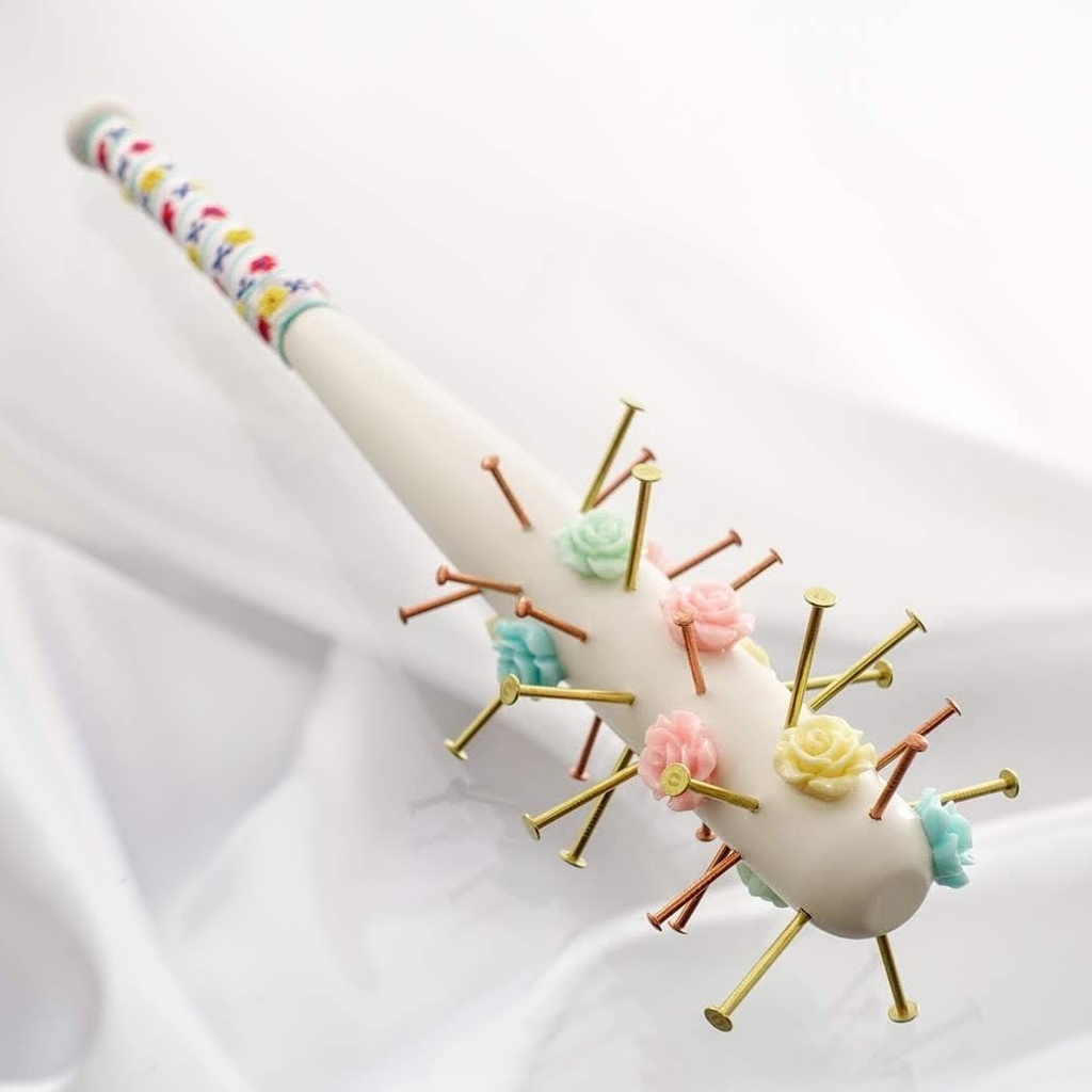 18cm・フローラル釘バット【薔薇】