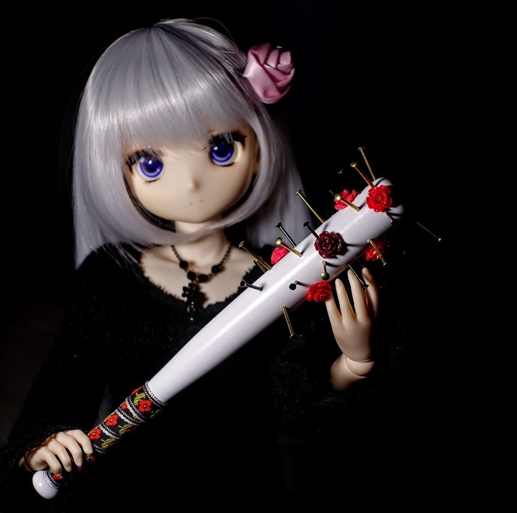 18cm・フローラル釘バット【薔薇】