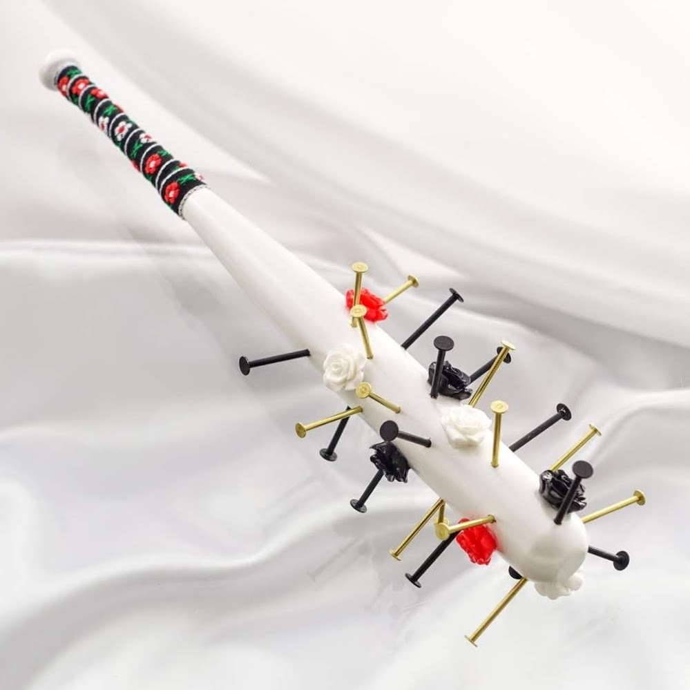 24cm・フローラル釘バット【薔薇】