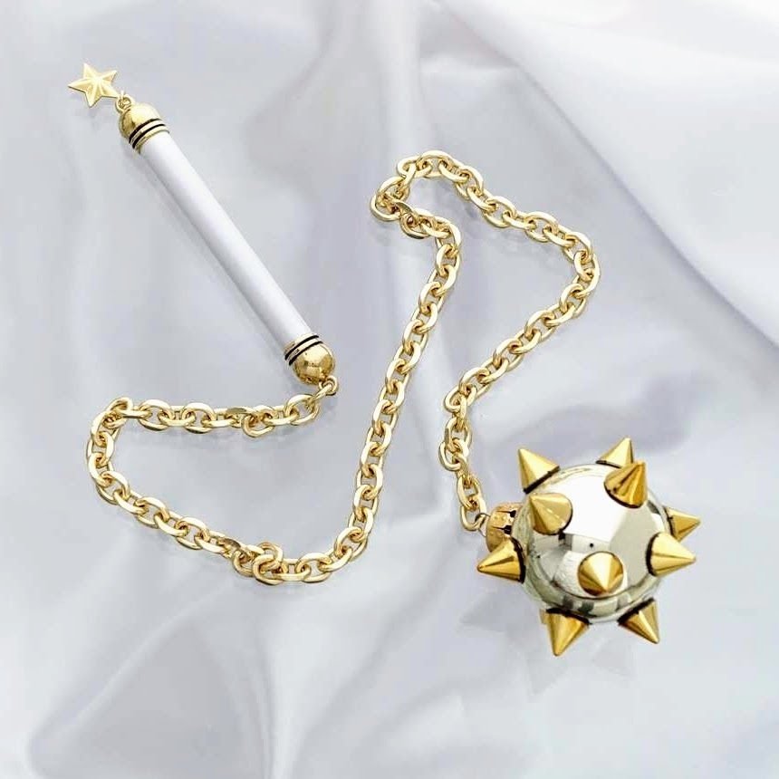 Φ3.5cm・シャイニーモーニングスター・長鎖 短柄