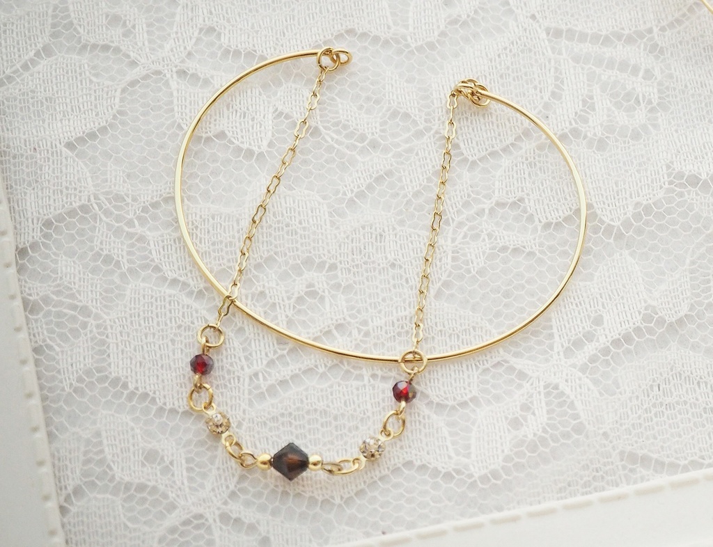 ＭａＭイメージのチェーン＆バングルの二連ブレスレット